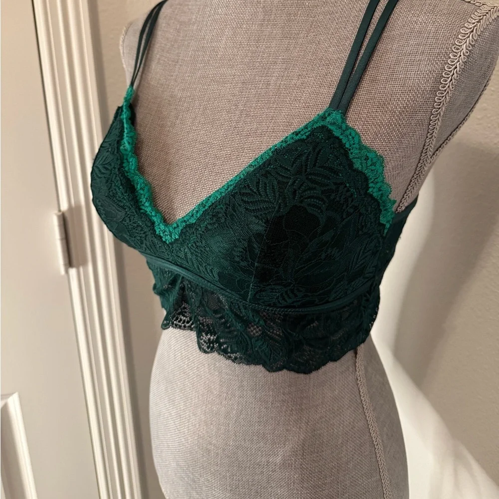 Auden Emerald Lace Bralette - M - Picture 2 of 8